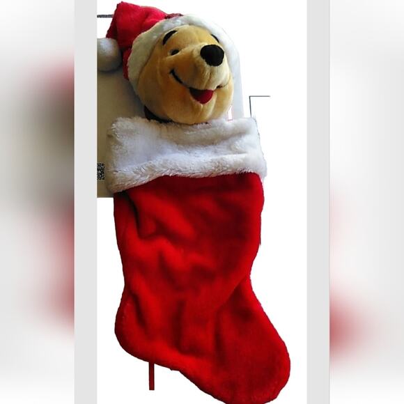 Vintage Christmas Pooh Stocking 21 in - Picture 1 of 3